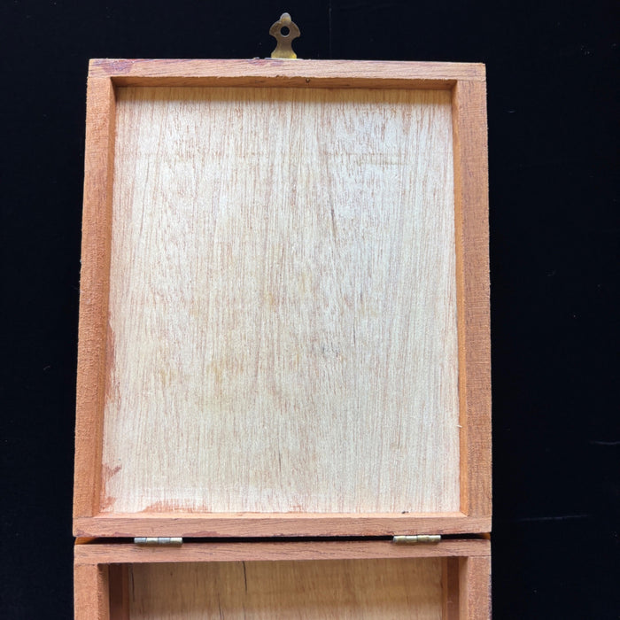 Vintage Puros Reales Wood Cigar Box Crystal Storage Case