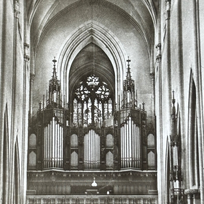 Vintage Postcard RPPC Ulm Cathedral Germany Pipe Organ Nave Gothic Interior