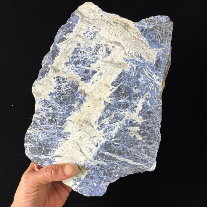 Sodalite Stone Blue White Crystal Thick Slab Charger 5lb