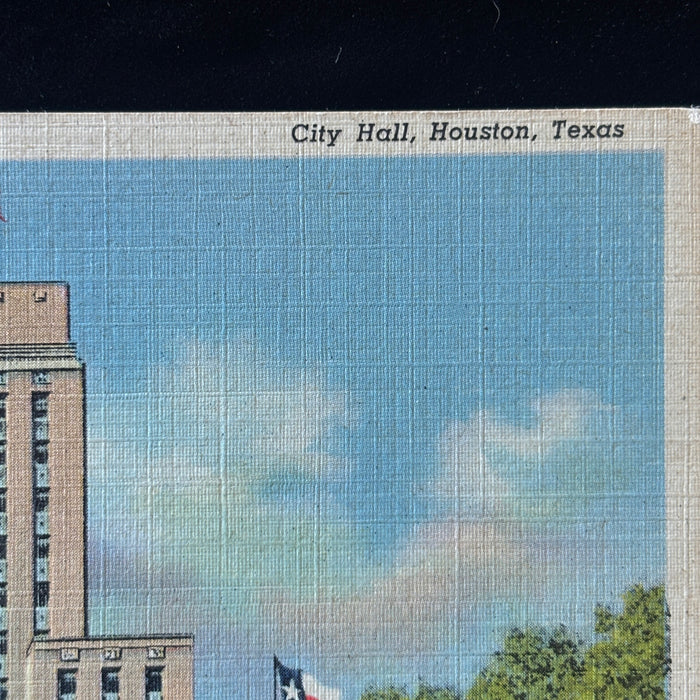 Vintage Postcard 1946 Nice Nurse Swan Car Houston City Hall Texas Lone Star Flag