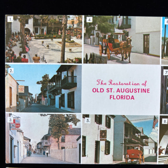 Vintage Postcard Lot St Augustine Florida Aviles Spanish Quarter Horse Buggy