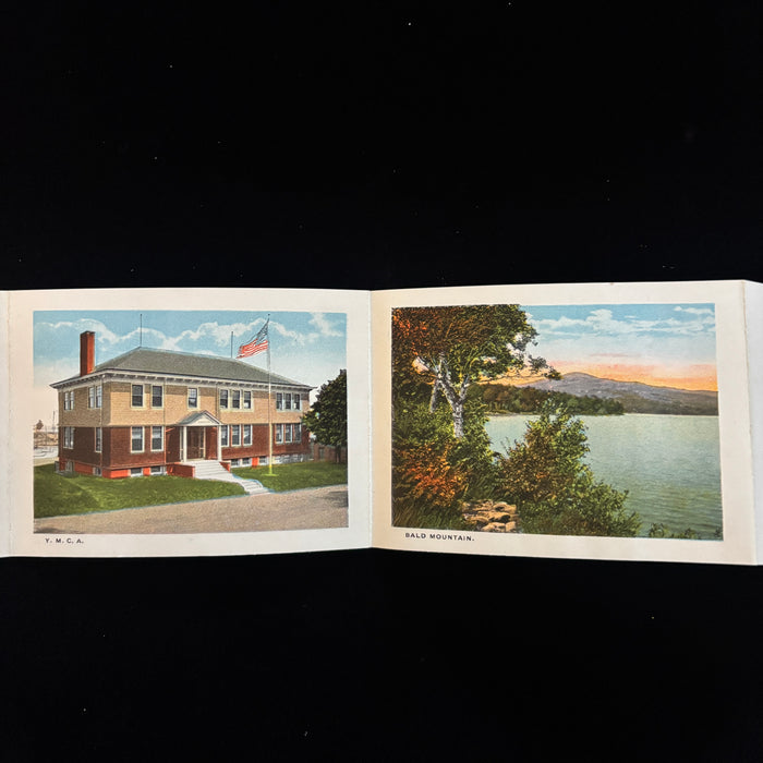 Antique Postcard 1923 Folding Souvenir Camden Maine Accordion Social History