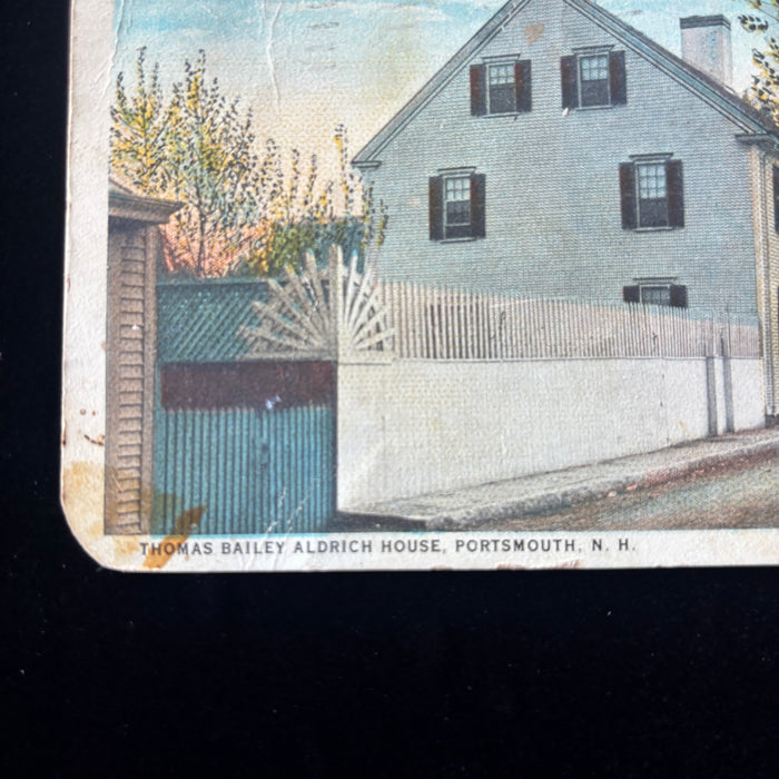 Antique Postcard 1927 Social History Thomas Bailey Aldrich House Portsmouth NH