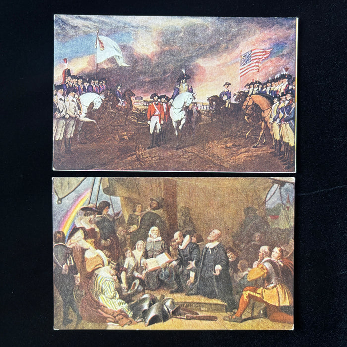 Antique Postcard Lot DC Rotunda Paintings Surrender Cornwallis Pilgrims Rainbow