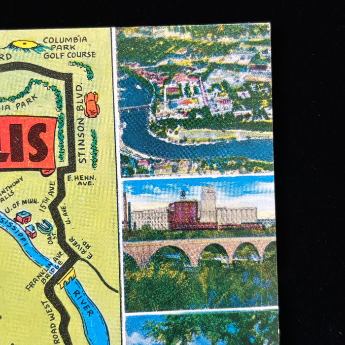 Vintage Postcard Lot Minneapolis Minnesota Pictorial Map St Paul Capitol Hammon