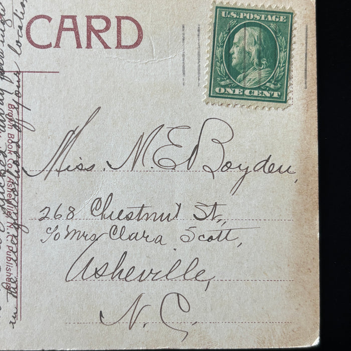 Antique Postcard 1910 Biltmore Travel Coordination Paint Rock Land Sky Asheville NC