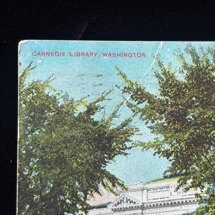 Antique Postcard 1909 GWU Fraternity Dances Swell Bride Carnegie Library DC