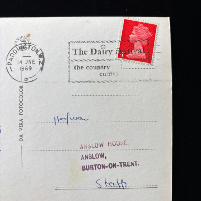 Vintage Postcard 1969 Polish British Santa Croce Da Vinci Dairy Festival Slogan