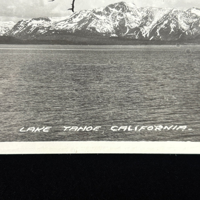Vintage Postcard RPPC Dramatic Lake Tahoe California Snow Mountains Frashers