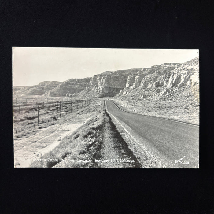 Vintage Postcard RPPC Bitter Creek Wyoming Lincoln Hwy US30 American Desert Road