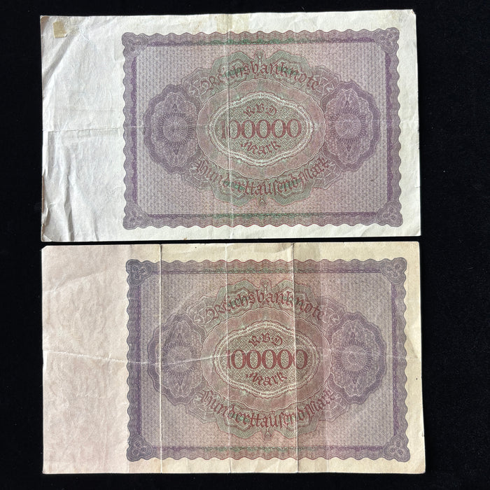 Antique Banknote 1923 German 100000 Mark Reichsbanknote Weimar Republic Lot