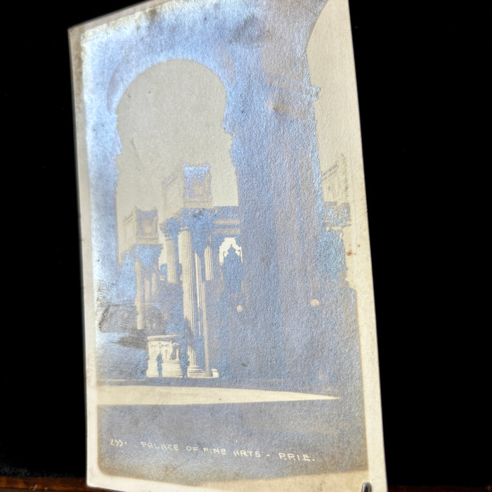 Vintage Postcard 1915 Man Woman Walking Palace of Fine Arts SF Rare RPPC