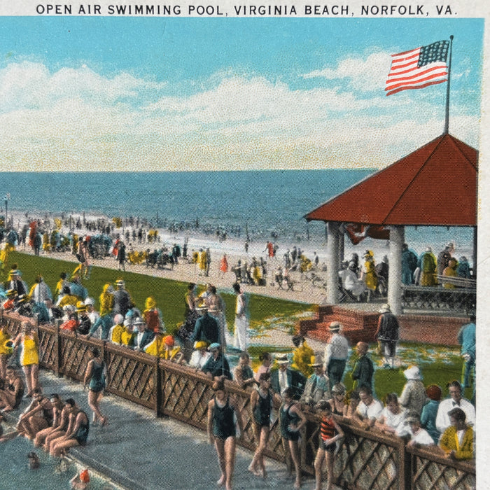 Vintage Postcard Lot Virginia Beach 1920s Cavalier Hotel Club Swimming Pool