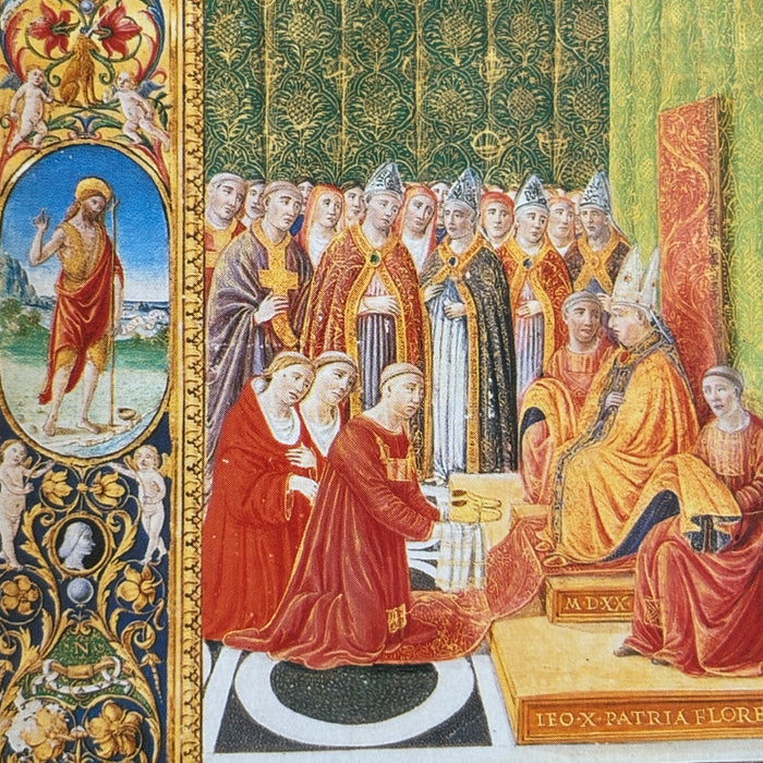 Vintage Postcard Renaissance Art Book Illumination Pope Leo X Royal Academy