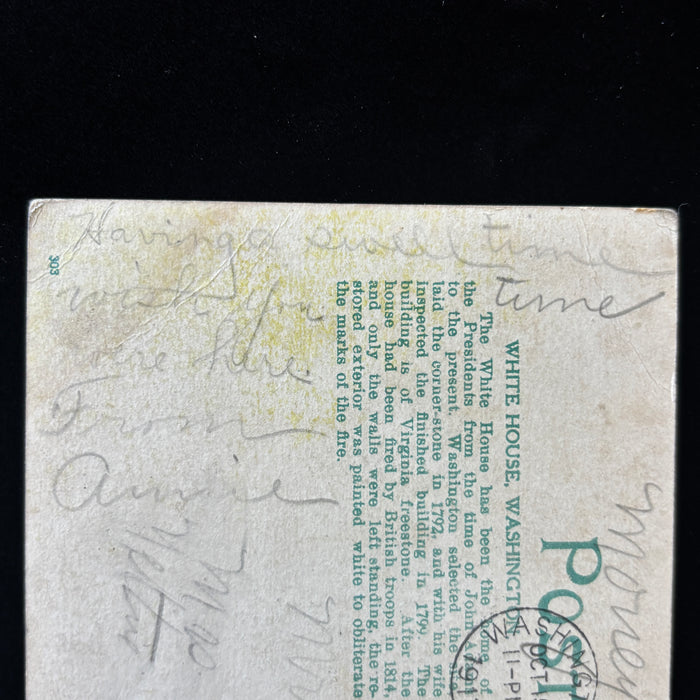 Antique Postcard 1911 Swell Time Money White House Washington DC Social History