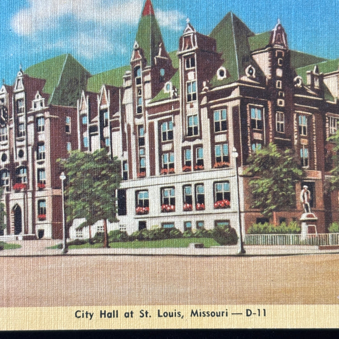 Vintage Postcard Lot Missouri Classic Cars St Louis City Hall Kansas Mizzou Tour