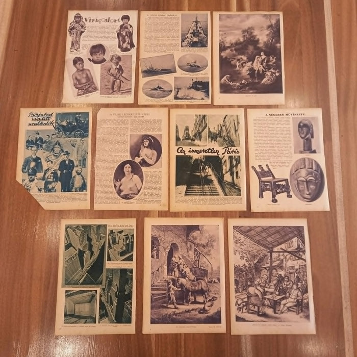 Vintage Art Prints 1930 Glamour Women Art Deco Portrait Europe Hungarian Ephemera