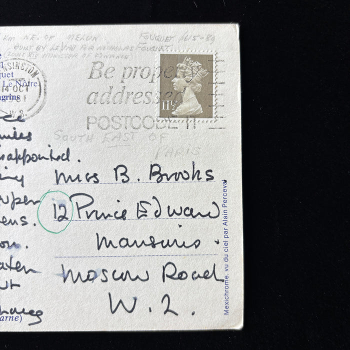 Vintage Postcard 1981 Aerial View Chateau De Vaux Vicomte France Maincy Traveler