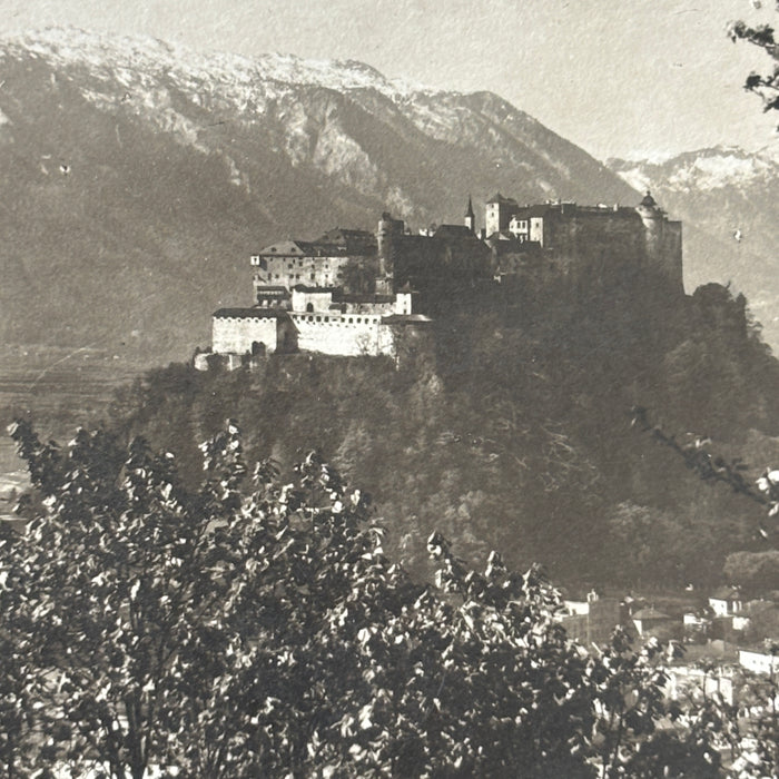 Vintage Postcard 1935 RPPC Salzburg Austria Castle Missent Pasadena California