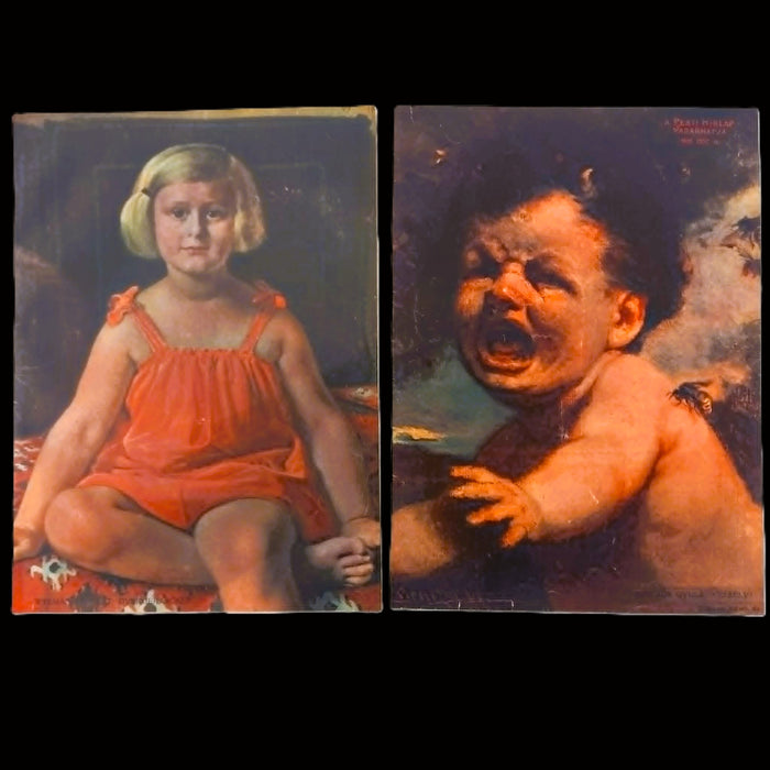 Vintage Art Prints 1930 Classical Children Historic Portrait Color Pages European Ephemera