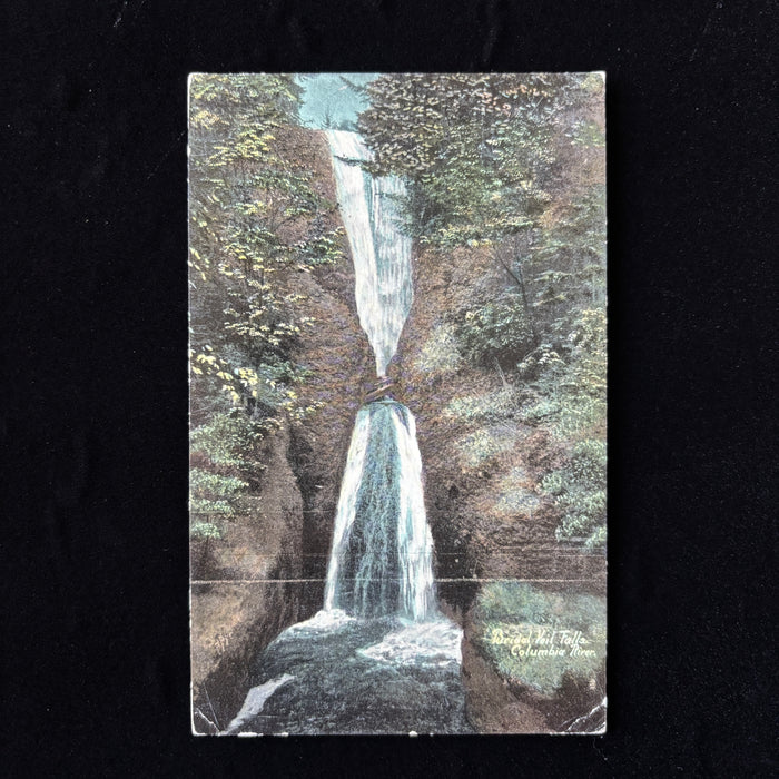 Antique Postcard 1912 Bridal Veil Falls Columbia River Tacoma WA Social History