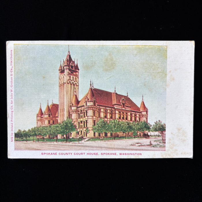 Antique Postcard Wealth Civic Ambition Spokane County Courthouse Washington