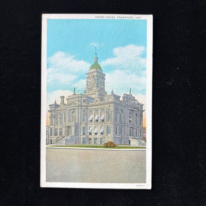 Vintage Postcard 1900s Frankfort Indiana Clinton County Court House Unused