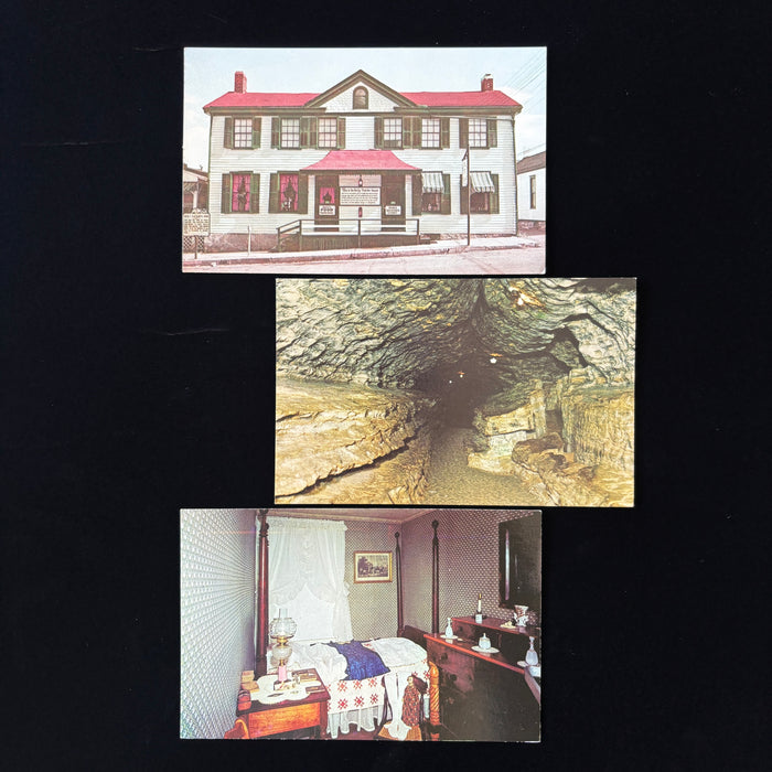 Vintage Postcard Lot 3 Literary Hannibal MO Mark Twain Cave Becky Thatcher House