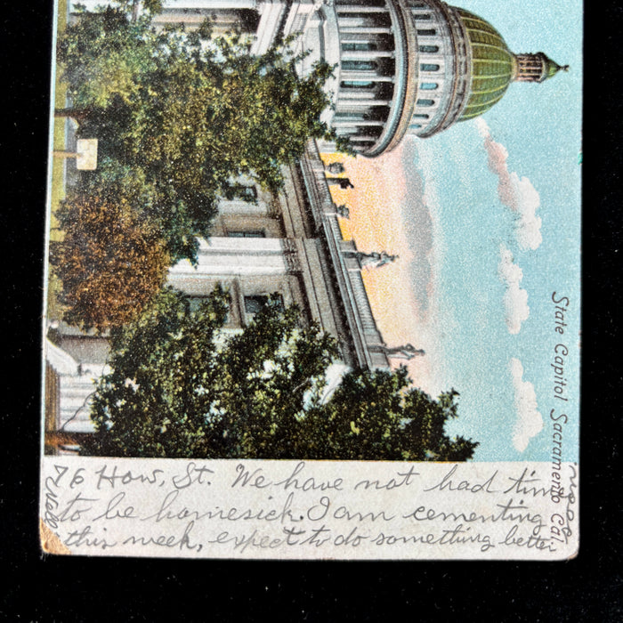 Antique Postcard 1906 Sacramento CA Earthquake Cementing State Capitol