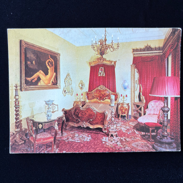 Vintage Postcard Fairytale Bedroom German Schloss Drachenburg Castle Rococo Rhine