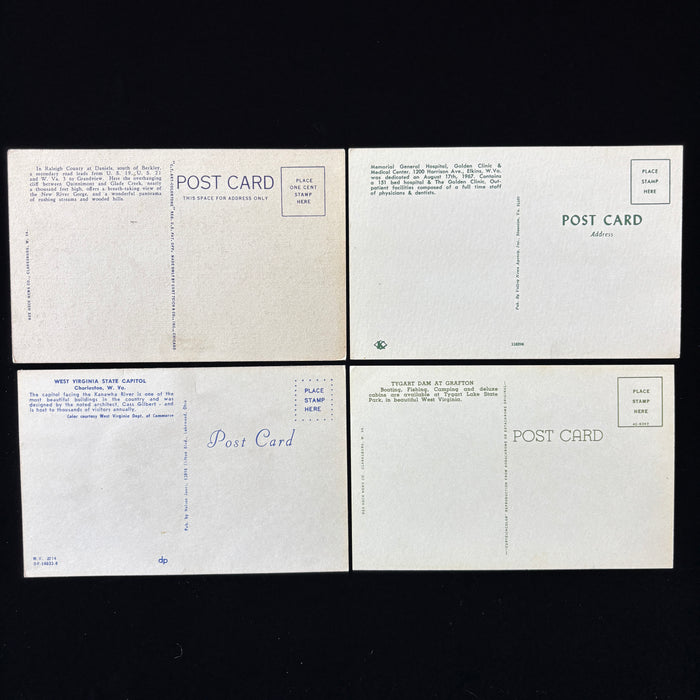 Vintage Postcard Lot West Virginia Charleston Elkins Capitol Dam Boys Hospital