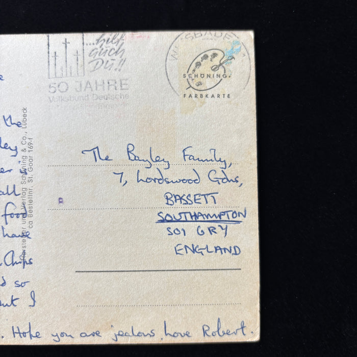 Vintage Postcard 1969 Jealousy Egg Soup Burg Katz Germany Rhine Valley Travelers