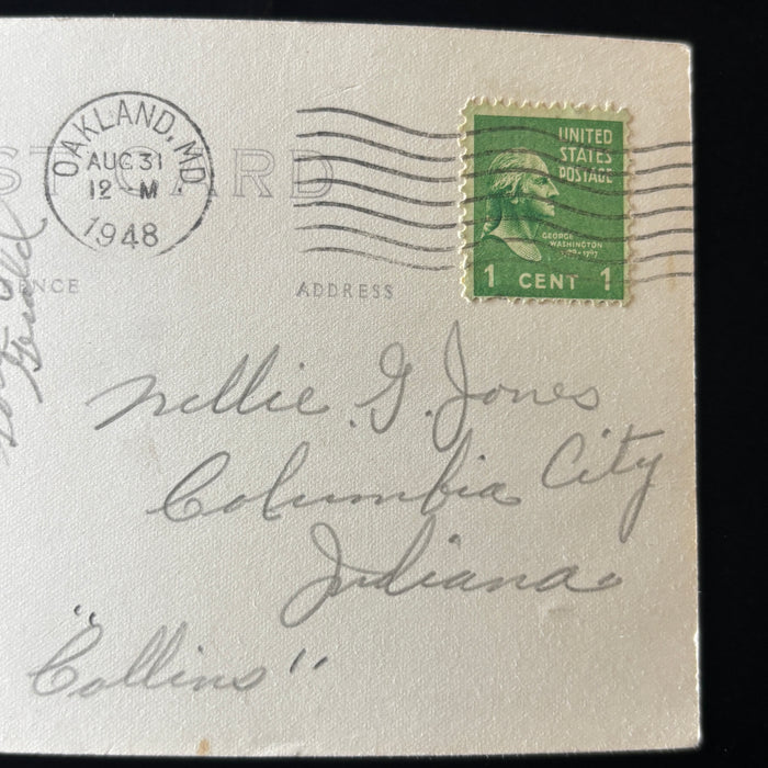 Vintage Postcard 1948 RPPC Oakland Road Keyser Ridge Maryland Cove Landscape