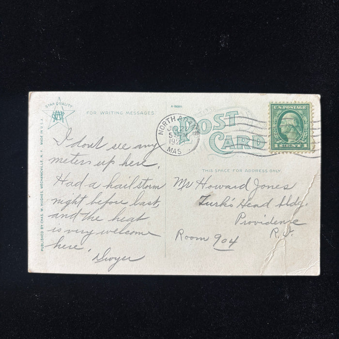 Antique Postcard 1923 Open Touring Car Mohawk Trail Deerfield Valley Road Trip