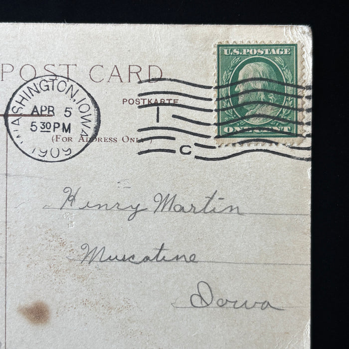 Antique Postcard 1909 Fishing Kids Washington DC White House Edwardian Iowa WA