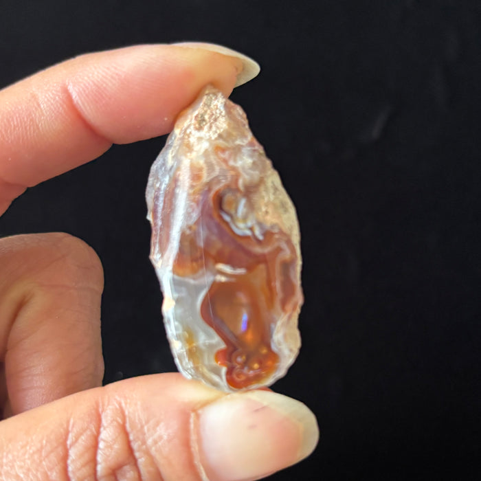 Fire Agate Raw Iridescent Chalcedony Rough Gemstone