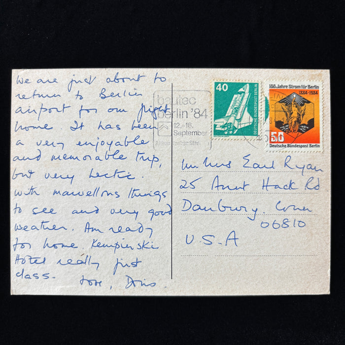 Vintage Postcard 1984 Berlin Bautec Trade Fair Multi View Peacock Island Germany
