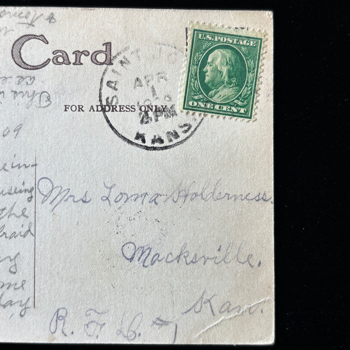 Antique Postcard 1909 Saint John KS Horse Mule Incubator Social History Rural