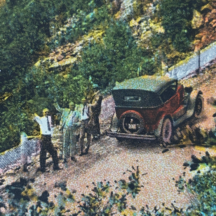 Vintage Postcard Lot 3 Waving Men Cars Highway Drive Appalachian Mountains Lake