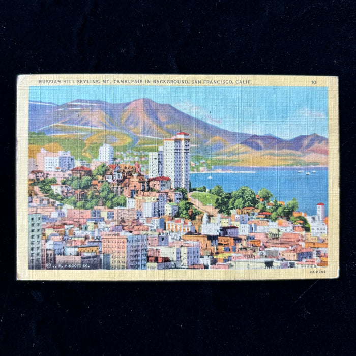 Vintage Postcard 1942 Soldier Mail Russian Hill San Francisco WWII Defense Bonds