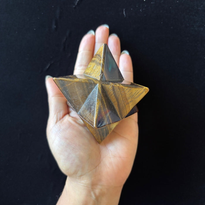 Tigers Eye Merkaba Star 3" Golden Brown Wounded Warrior