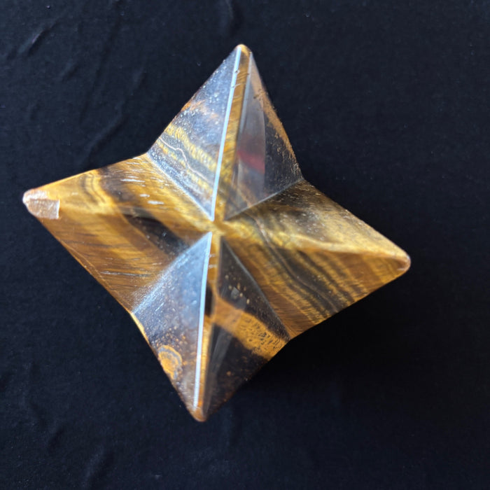 Tigers Eye Merkaba Star 3" Golden Brown Wounded Warrior