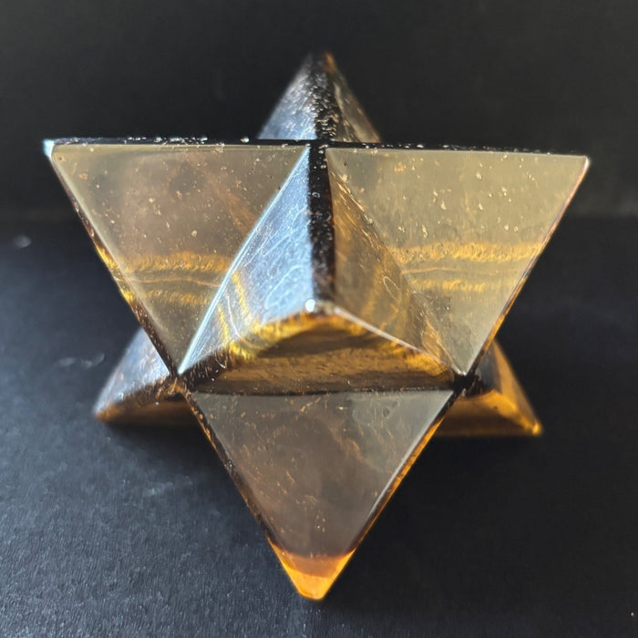 Tigers Eye Merkaba Star 3" Golden Brown Wounded Warrior