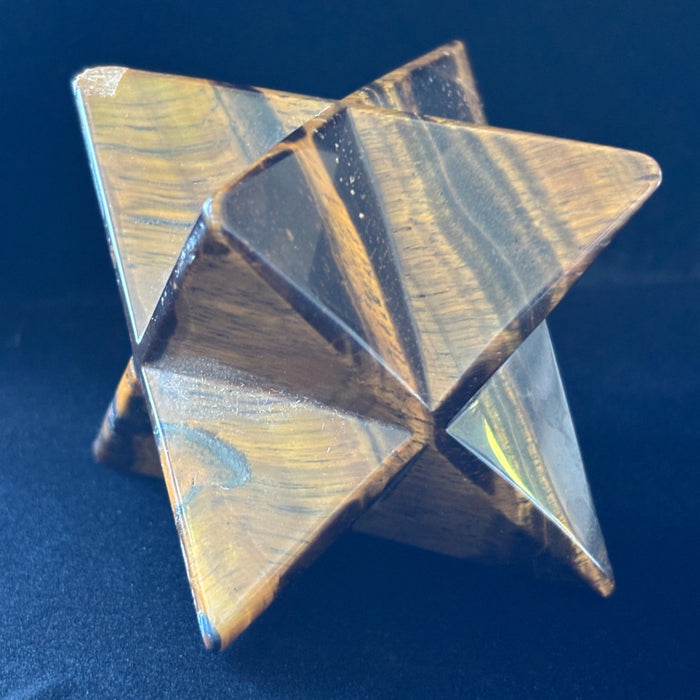 Tigers Eye Merkaba Star 3" Golden Brown Wounded Warrior