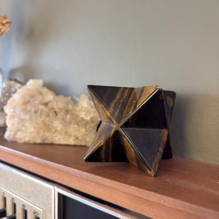 Tigers Eye Merkaba Star 3" Golden Brown Wounded Warrior