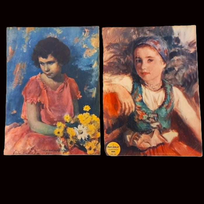 Vintage Art Prints 1930 Classical Children Historic Portrait Color Pages European Ephemera