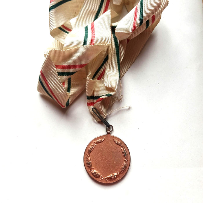 1950-80s Hungarian Basketball Championship Medal Vintage Red White Green Ribbon