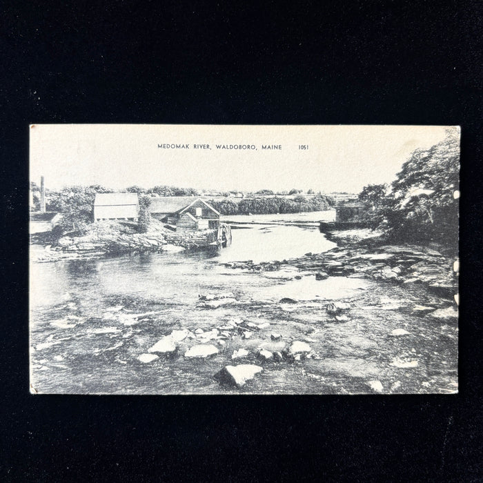 Vintage Postcard 1930s Medomak River Waldoboro Maine Photolux Riverfront