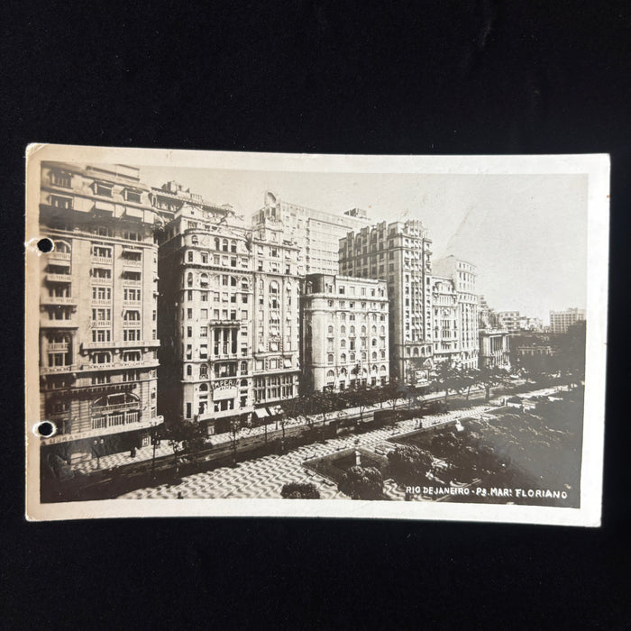 Vintage Postcard 1939 RPPC Rio De Janeiro Brazil Praça Floriano Art Deco Posted