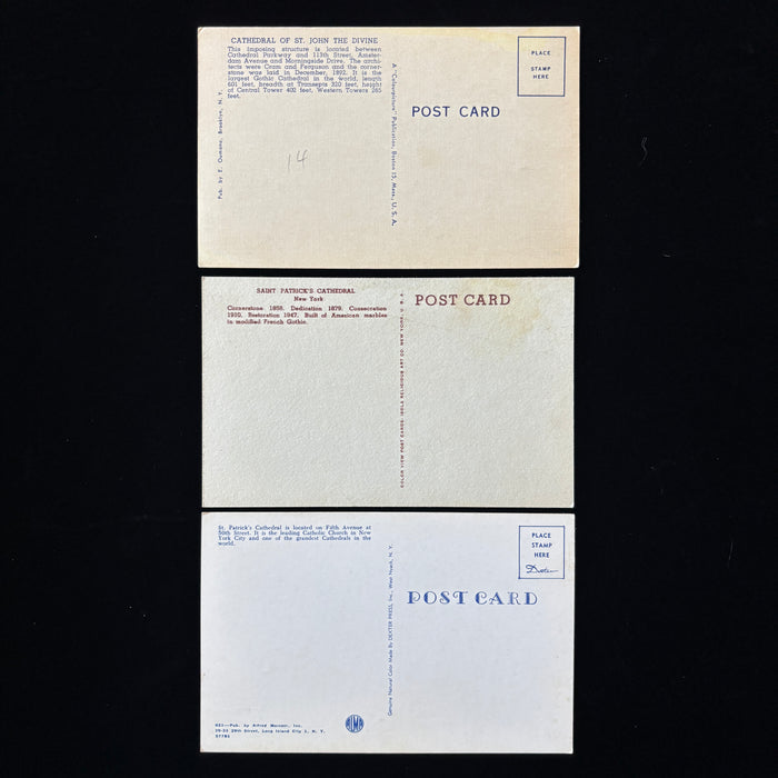 Vintage Postcard Lot St Patricks Cathedral St John Divine NYC Architecture Icon